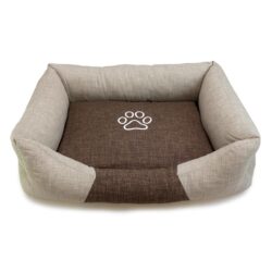 Cama perro marrón beige