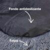 Cama redonda gris oscuro