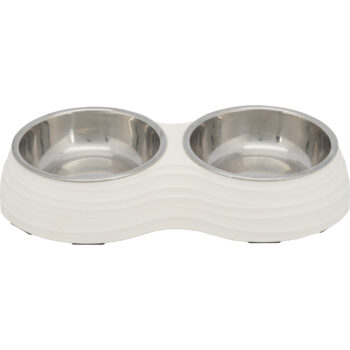 Set de Comederos para perro o gato. Melamina y acero inoxidable